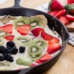 Cast iron baked fruit pizza.