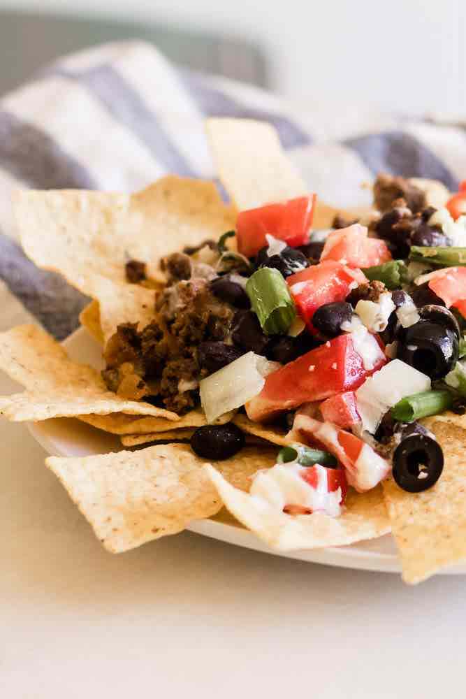 Plate of nachos.