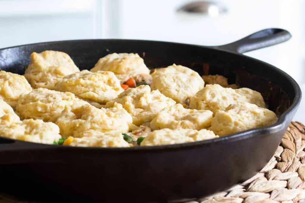 from scratch chicken pot pie skillet.