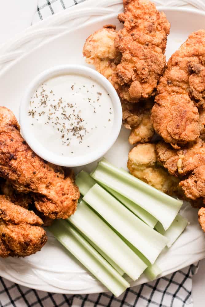 Lemon chicken tenders platter.