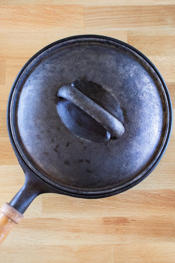 Rust free cast iron skillet after a cleaning.