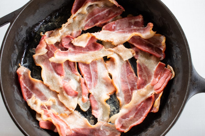 Cooked bacon in a 12