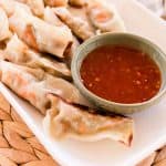 Tender lamb dumplings with sweet chili dipping sauce.