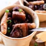 Jamaican style stew peas with tender pigs tail.