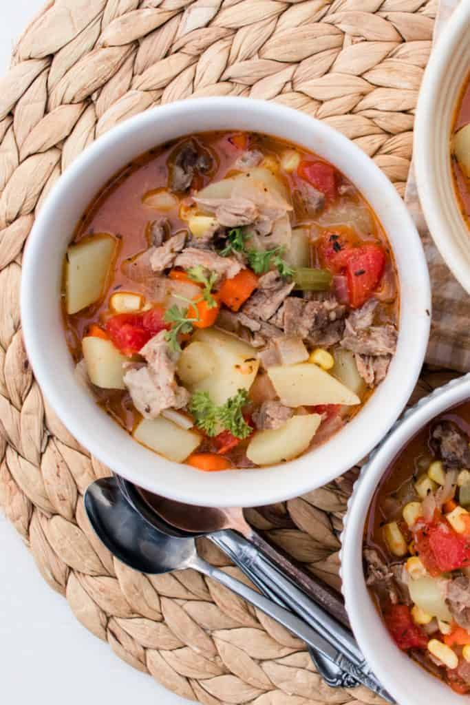 Pork neck bones made into a hearty soup.