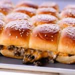Venison sliders on a serving tray.