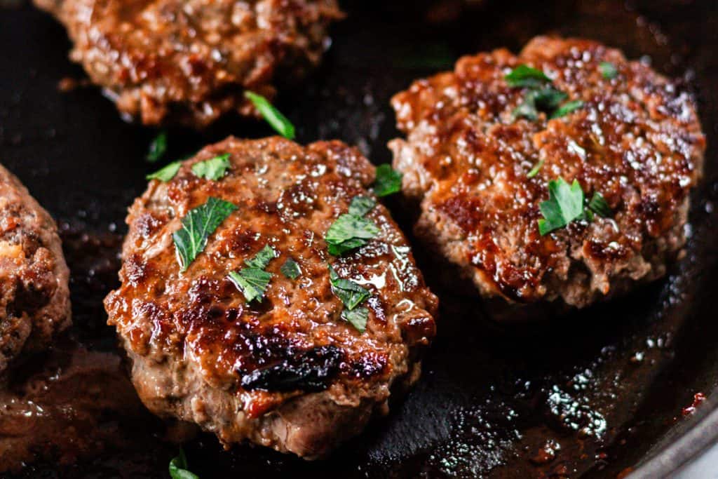 Homemade Maple Moose Sausage Patties Cast Iron Skillet Cooking