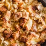 Simple french toast skillet with homemade sourdough bread.