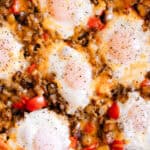 Fully cooked sausage breakfast skillet.