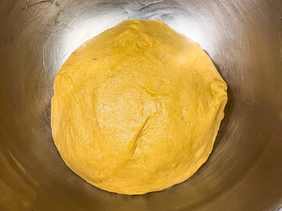Brioche dough before rising.