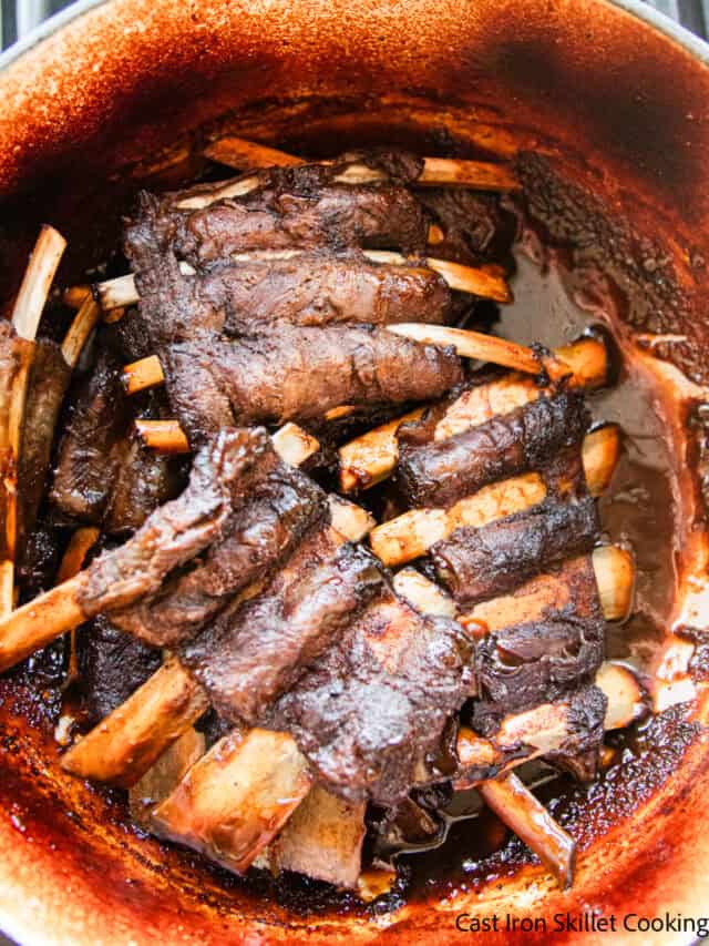 Venison Rib Meat Braised Venison Ribs - Cast Iron Skillet Cooking