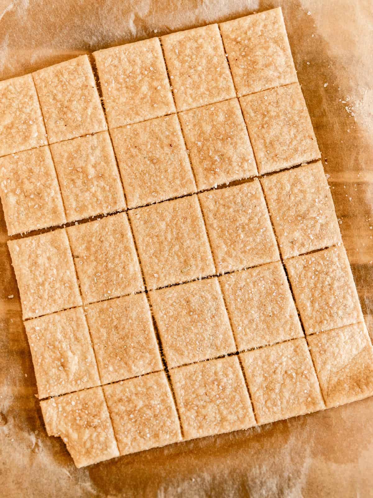 Fresh milled flour crackers after baking.
